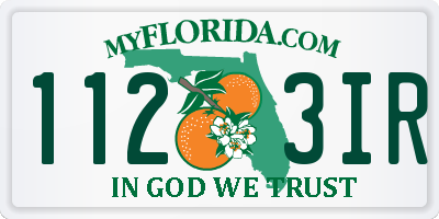 FL license plate 1123IR