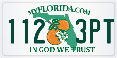 FL license plate 1123PT