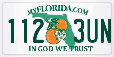 FL license plate 1123UN