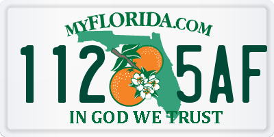 FL license plate 1125AF