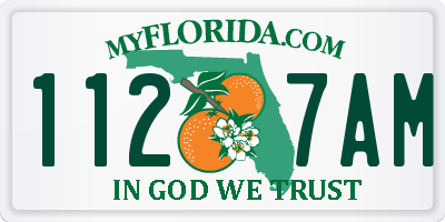 FL license plate 1127AM