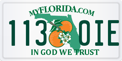 FL license plate 1130IE