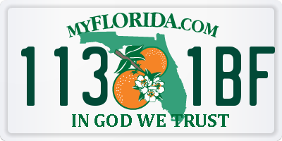 FL license plate 1131BF