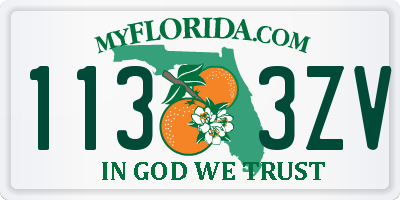 FL license plate 1133ZV