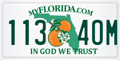 FL license plate 1134OM