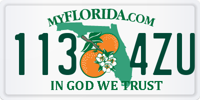 FL license plate 1134ZU