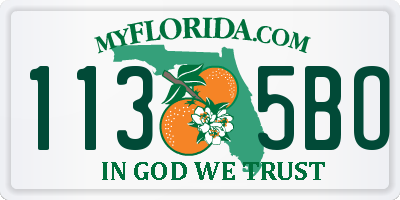 FL license plate 1135BO