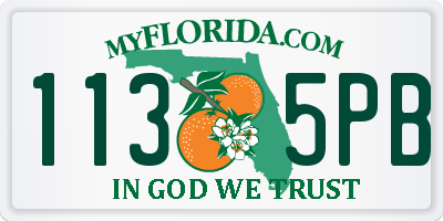 FL license plate 1135PB