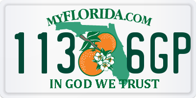 FL license plate 1136GP