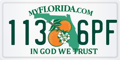 FL license plate 1136PF