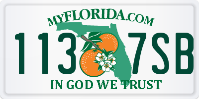 FL license plate 1137SB