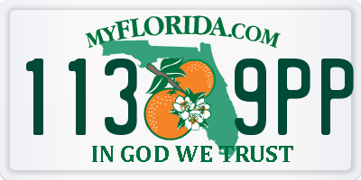 FL license plate 1139PP
