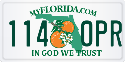FL license plate 1140PR