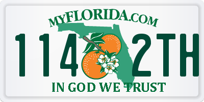 FL license plate 1142TH