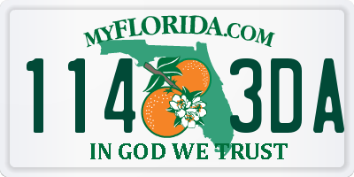 FL license plate 1143DA