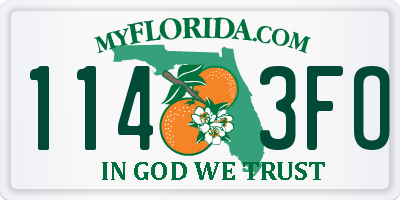 FL license plate 1143FO