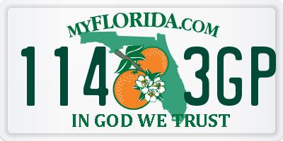 FL license plate 1143GP