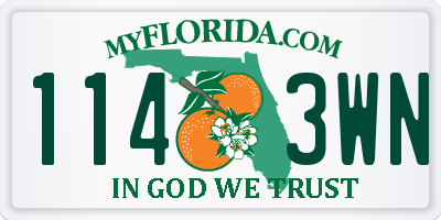 FL license plate 1143WN