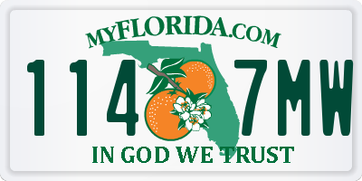 FL license plate 1147MW
