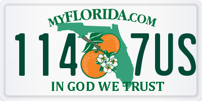 FL license plate 1147US