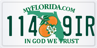 FL license plate 1149IR