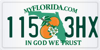 FL license plate 1153HX