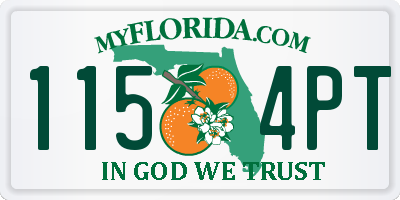 FL license plate 1154PT