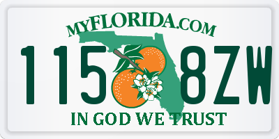FL license plate 1158ZW