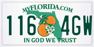 FL license plate 1164GW
