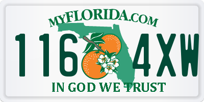 FL license plate 1164XW