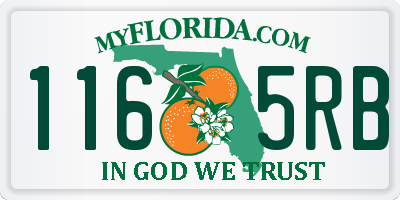 FL license plate 1165RB