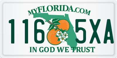 FL license plate 1165XA