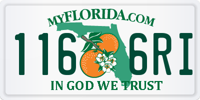 FL license plate 1166RI