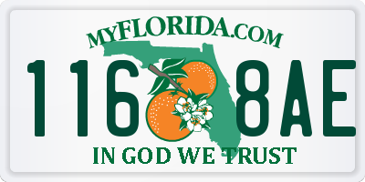 FL license plate 1168AE