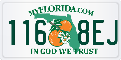 FL license plate 1168EJ