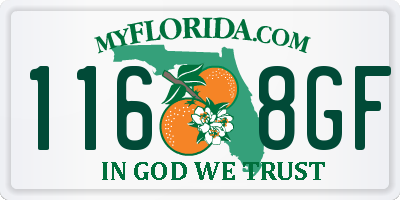 FL license plate 1168GF