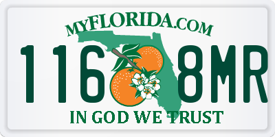 FL license plate 1168MR