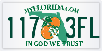 FL license plate 1173FL