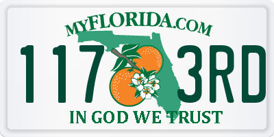 FL license plate 1173RD
