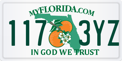 FL license plate 1173YZ