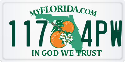 FL license plate 1174PW
