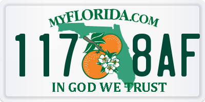 FL license plate 1178AF