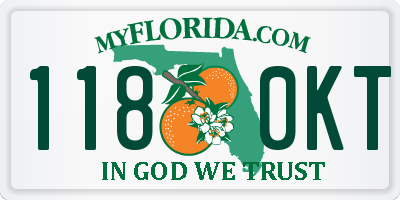 FL license plate 1180KT