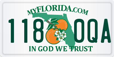 FL license plate 1180QA