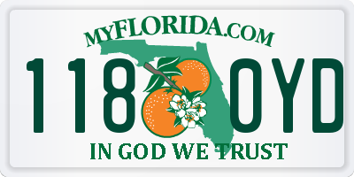 FL license plate 1180YD