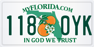 FL license plate 1180YK