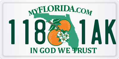 FL license plate 1181AK