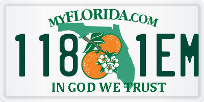 FL license plate 1181EM