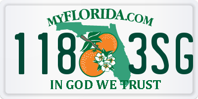FL license plate 1183SG