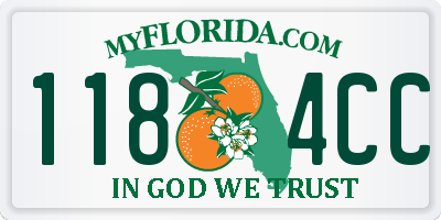 FL license plate 1184CC